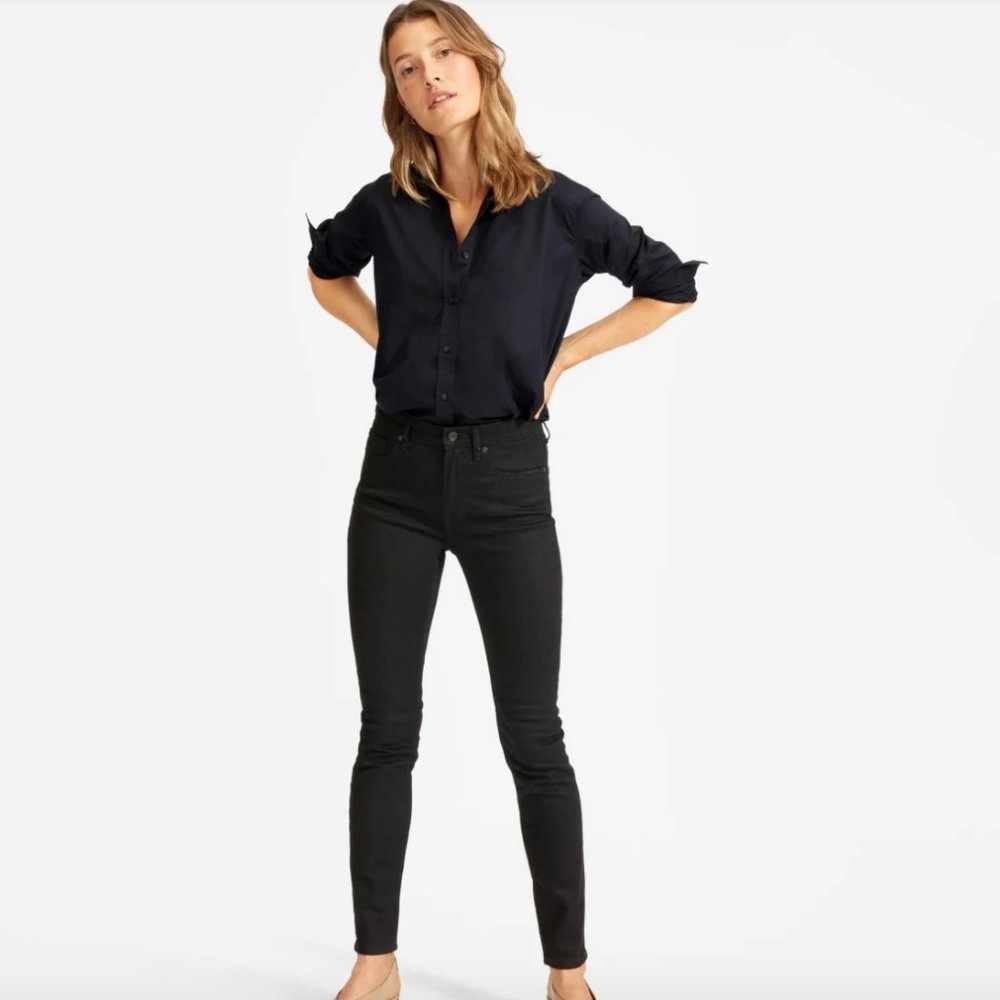 Everlane Mid-Rise Black Skinny Ankle Jean, size 25